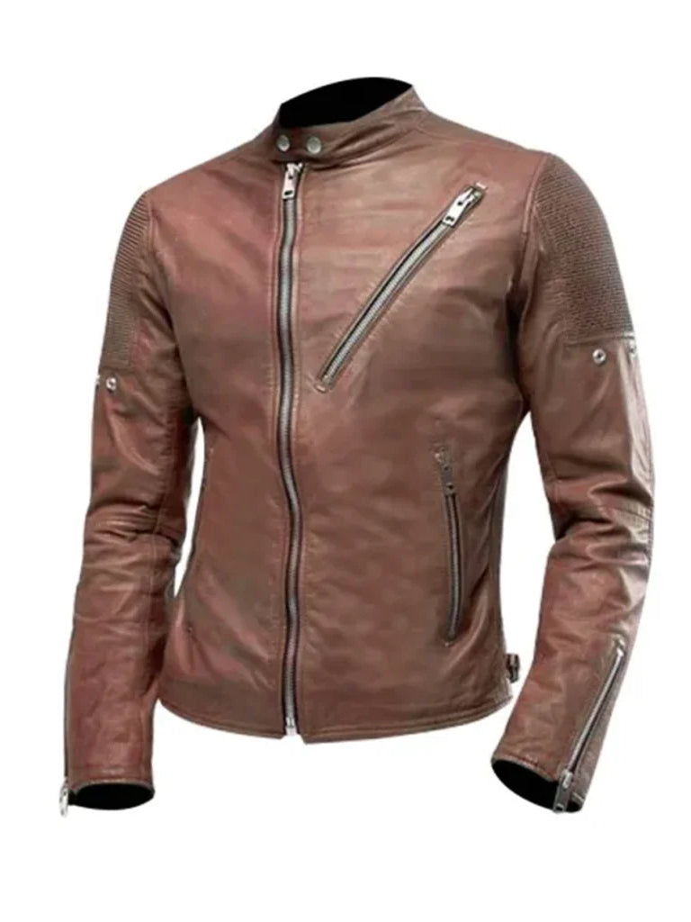 Cafe Racer Biker Vintage Real Leather Jacket