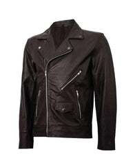 Brown Perforated Leather Jacket