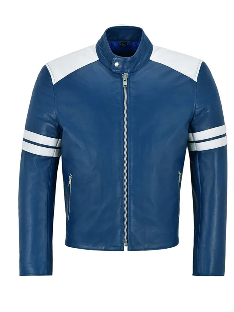 Blue Genuine Leather Jacket