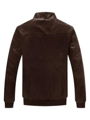 Dark Brown Bomber Leather Jacket