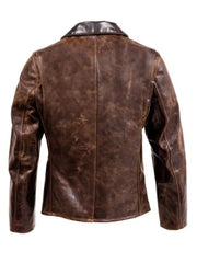 Distressed Brown Leather Jacket