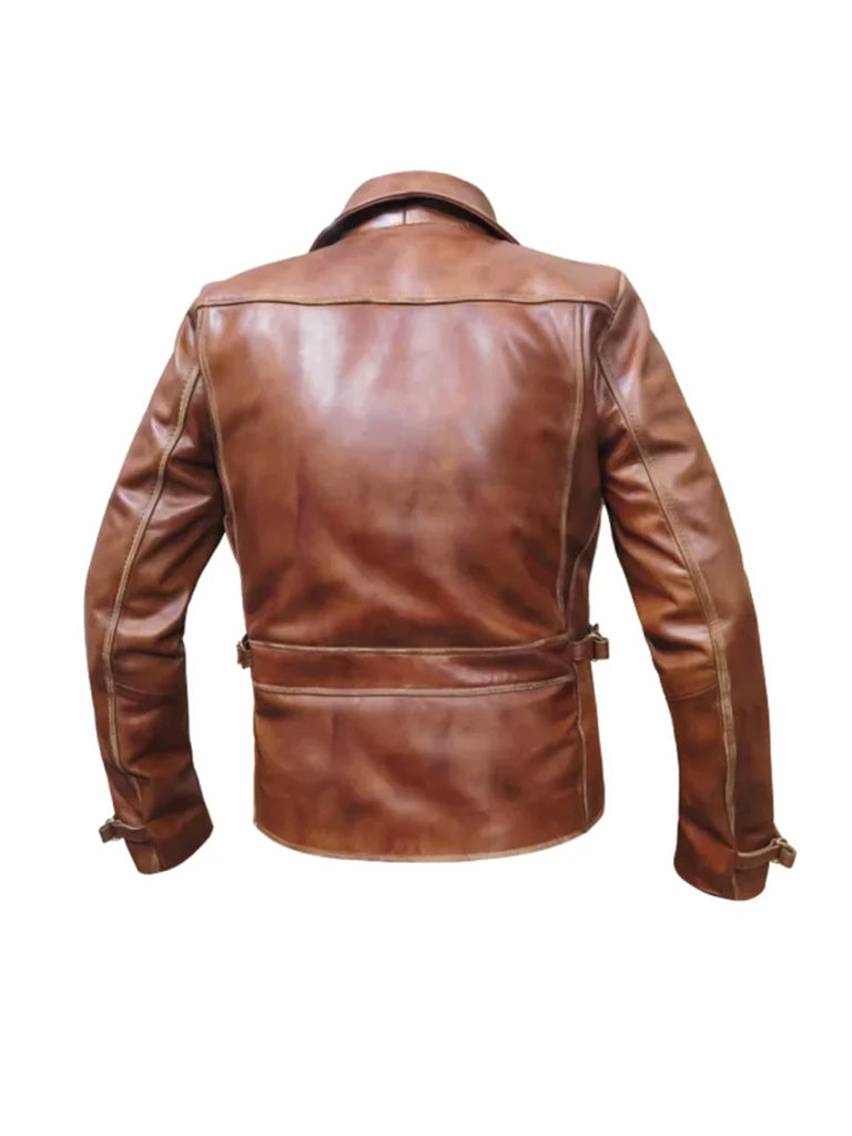 Brown Vintage Biker Leather Jacket