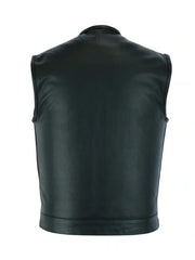 Soft Black Biker Genuine Leather Vest