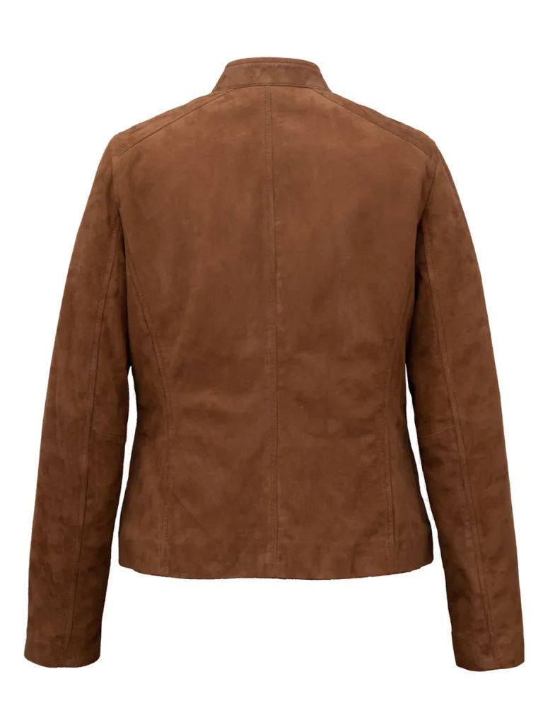 Rust Brown Suede Leather Jacket