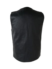 Black Biker Crafted Style Genuine Leather Vest