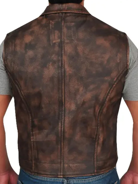 Vintage Biker Style Leather Vest