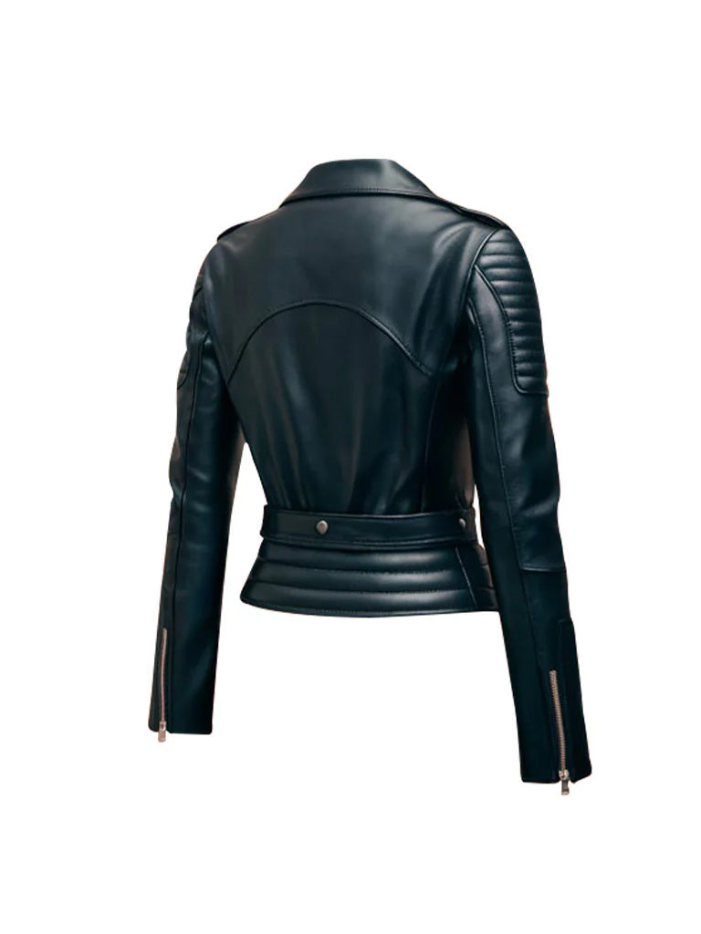 Women's Black Motorcycle Azaria Leather Jacket