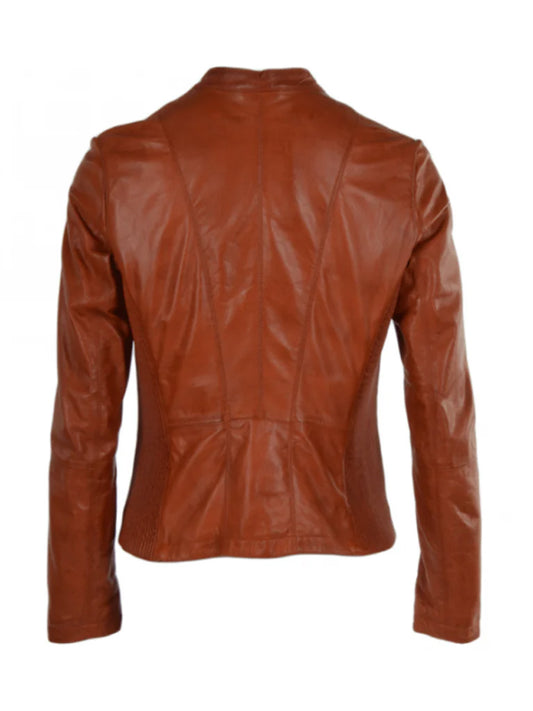 Brown Biker Real Leather Jacket