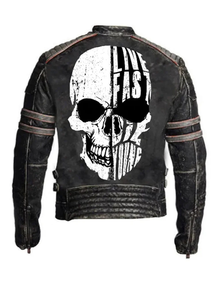 Vintage Cafe Racer Too Fast to Live Leather Jacket