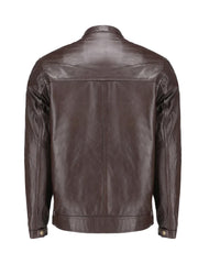 Dark Brown Biker Genuine Leather Jacket