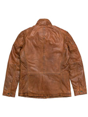 Tan Brown Trucker Genuine Leather Jacket