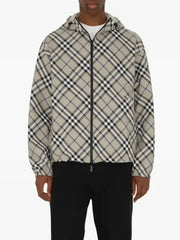 Men’s Lightweight Hooded Check Jacket – Premium Designer Plaid Windbreaker
