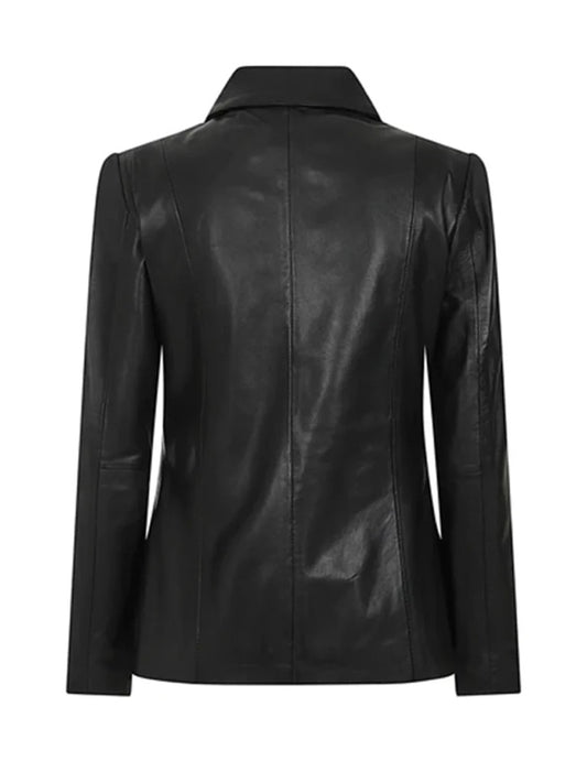 Black Shirt Style Genuine Leather Jacket