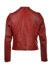 Red Biker Genuine Leather Jacket