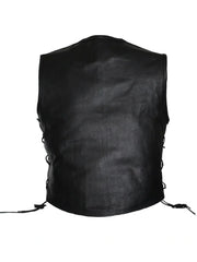 Black Biker Leather Vest