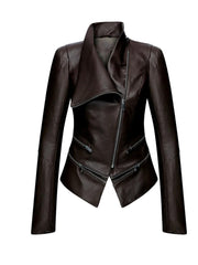 Bitter Brown V Shape Leather Jacket - The Leather Jackets