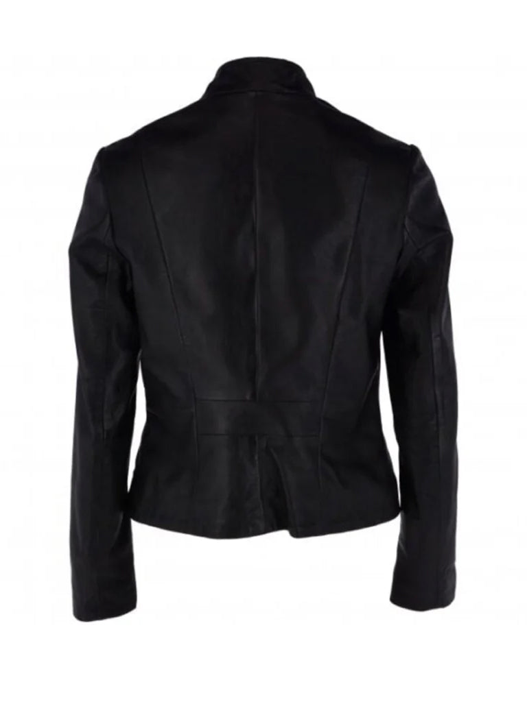 Long Sleeve Black Leather Jacket