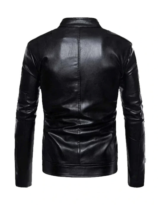 Black Genuine Leather Biker Jacket