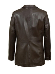 Black Genuine Leather Blazer