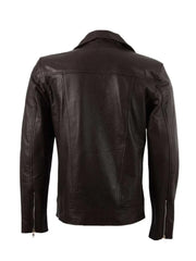 Brown Perforated Leather Jacket