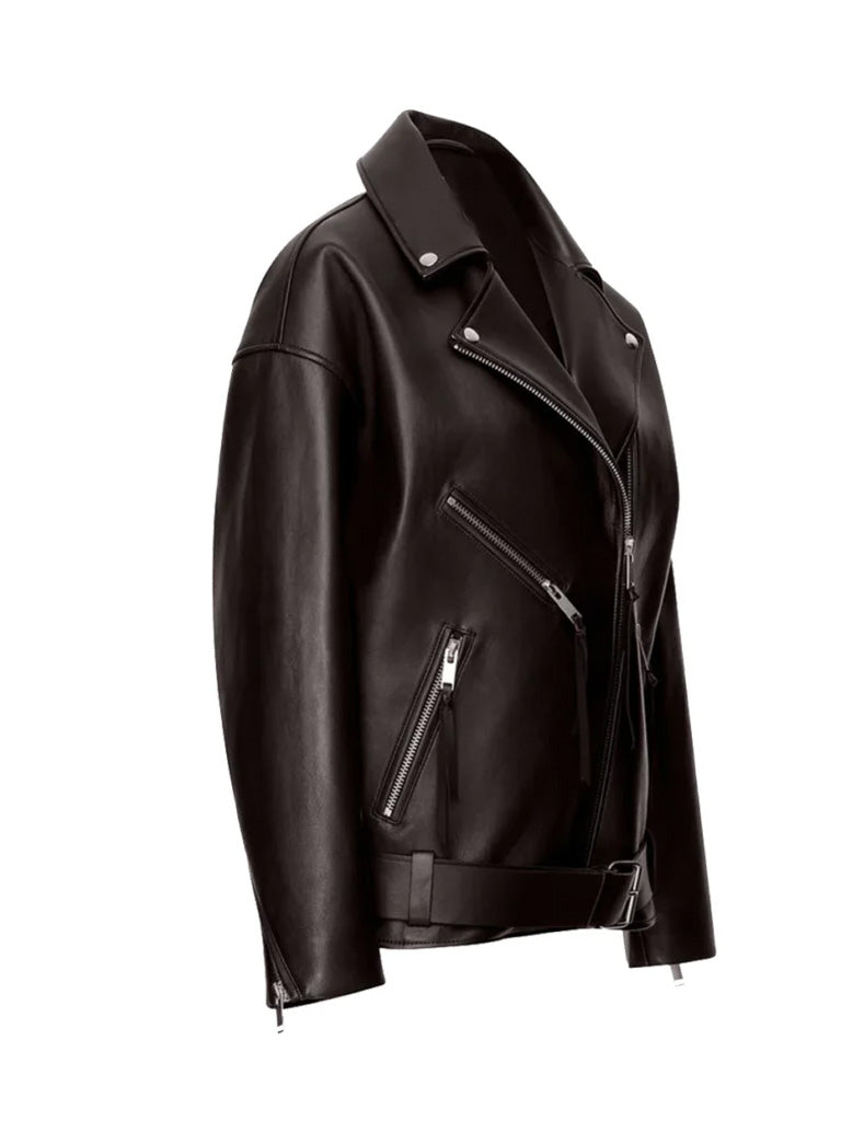 Black Biker Real Leather Jacket