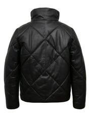 Black Quilted Leather Jacket