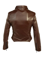 Chocolate Brown Biker Leather Jacket