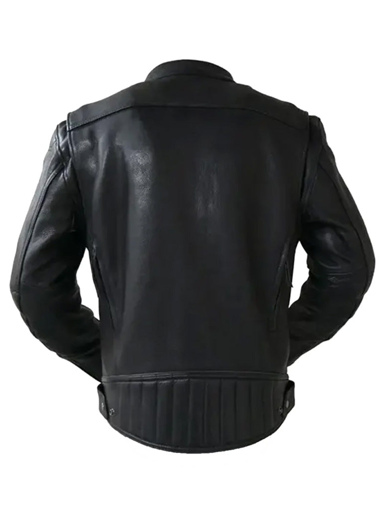 Cafe Racer Black Biker Style Genuine Leather Jacket