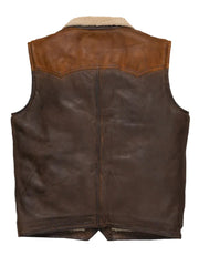 Brown Sherpa Leather Vest