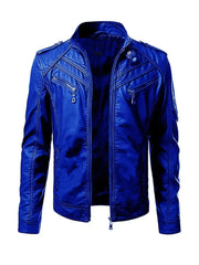 Blue Stylish Leather Jacket