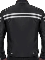 Black Biker Style Genuine Leather Jacket