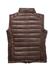 Dark Brown Down Genuine Leather Vest