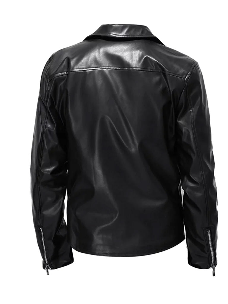 Black Biker Lambskin Leather Jacket