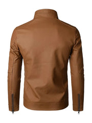 Brown Biker Style Real Leather Jacket