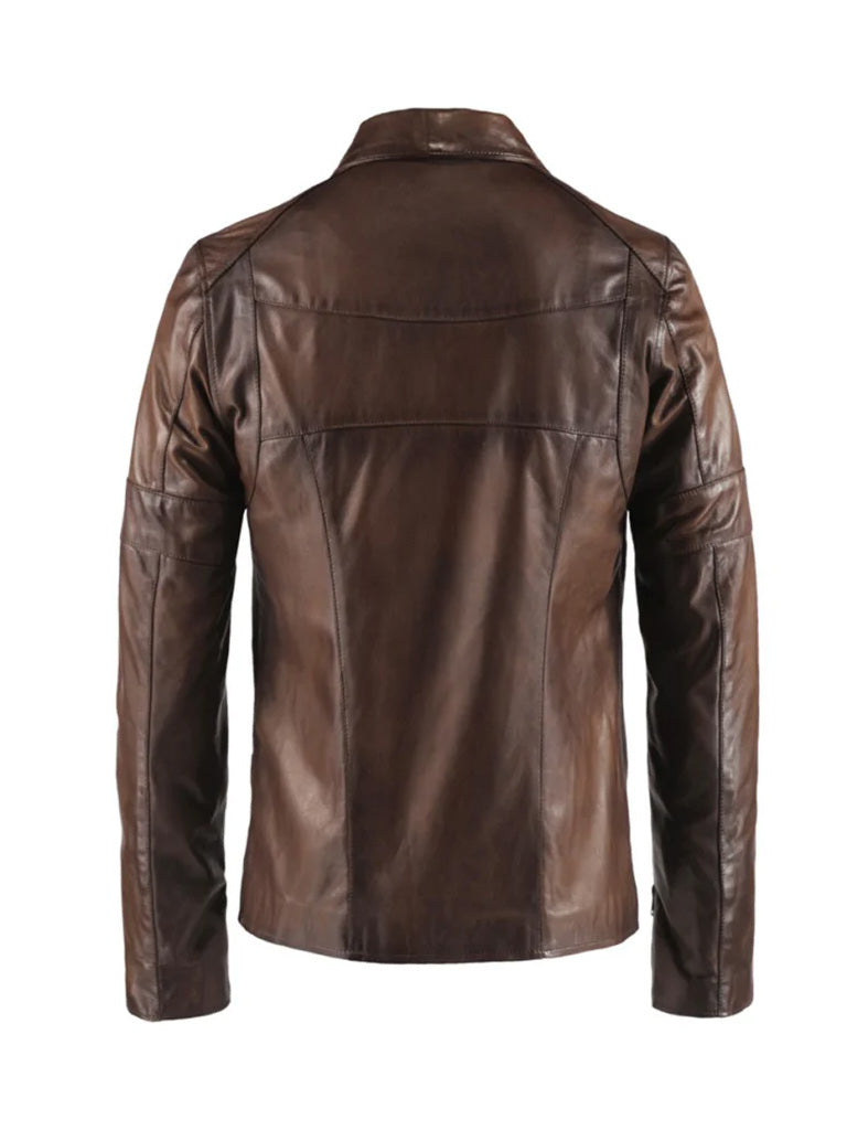 Dark Brown Lambskin Leather Jacket