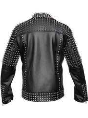 Black Leather Jacket with Spikes