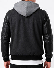 Men's Letterman Varsity Jacket with Hood