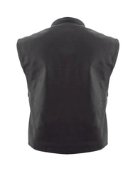 Vintage Black Cowboy Style Genuine Leather Waist Coat