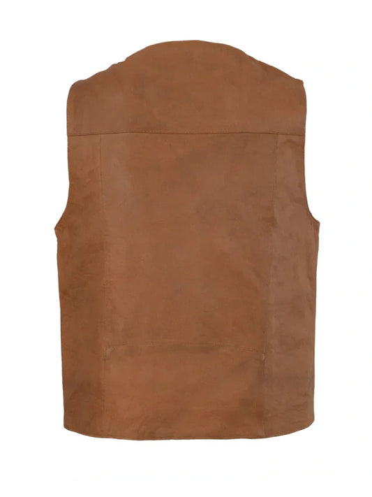 Classic Tan Brown Real Leather Vest