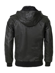 Black Trucker Quilted Leather Jacket