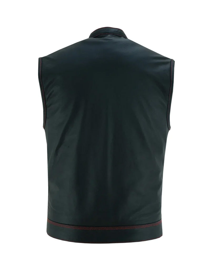 Black American Style Biker leather Vest