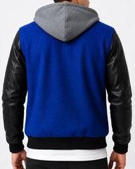 Men's Letterman Varsity Jacket with Hood