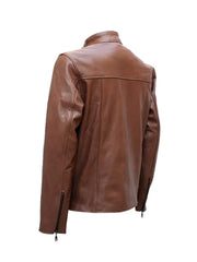 Brown Biker Style Leather Jacket