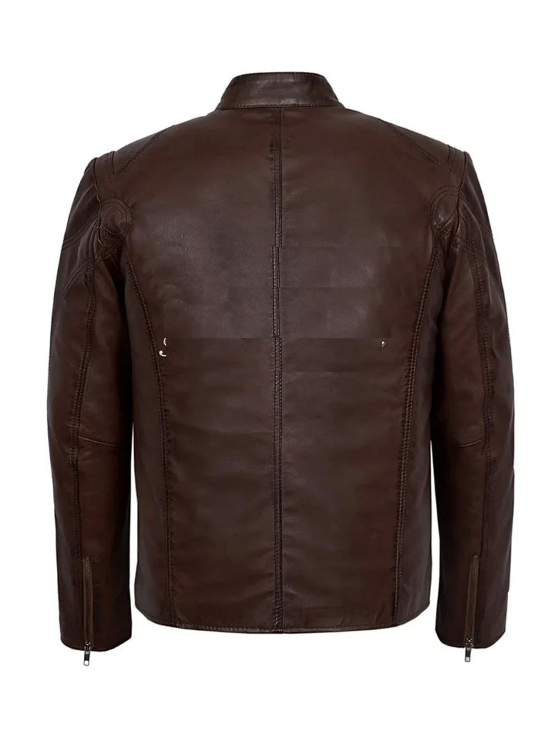 Vintage Fashion Brown Stylish New Leather Jacket