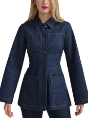 Women's Dark Indigo Luxe Denim Jacket