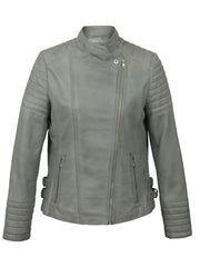 Grey Biker Leather Jackets