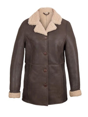 Luxury Style Shearling Suede Leather Long Coat