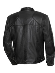 Black Fully Lined Biker Leather Jacket