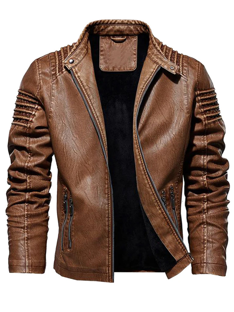 Fully Lined Biker Leather Jacket