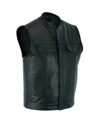 Soft Black Biker Genuine Leather Vest